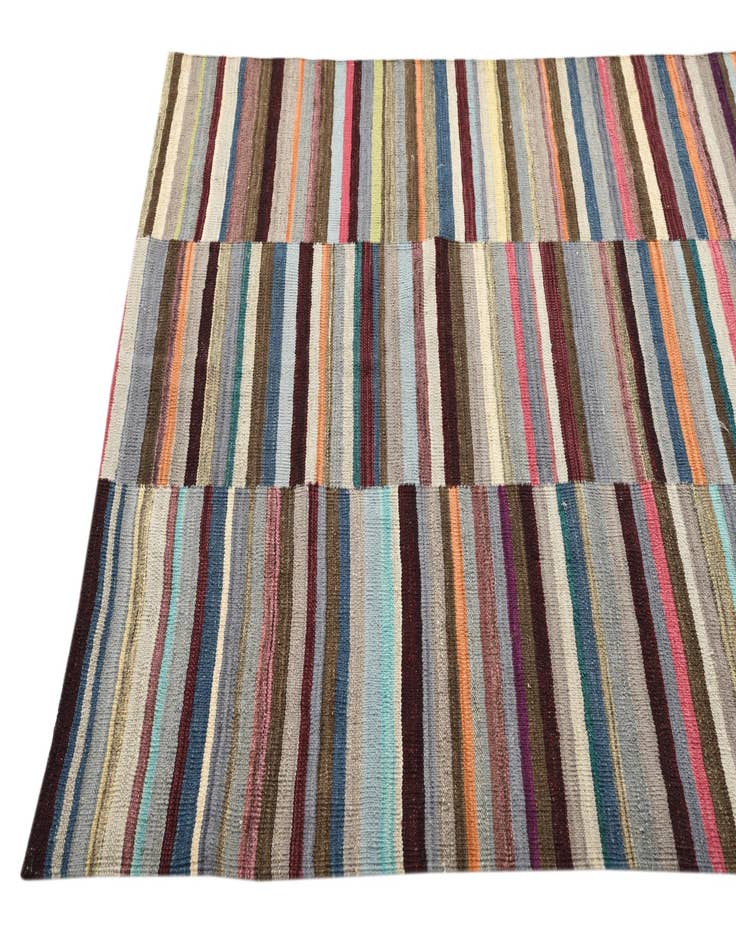 Detail image of 4' 8 x 6' 5  Hand Woven Kilim Modern Wool Rug