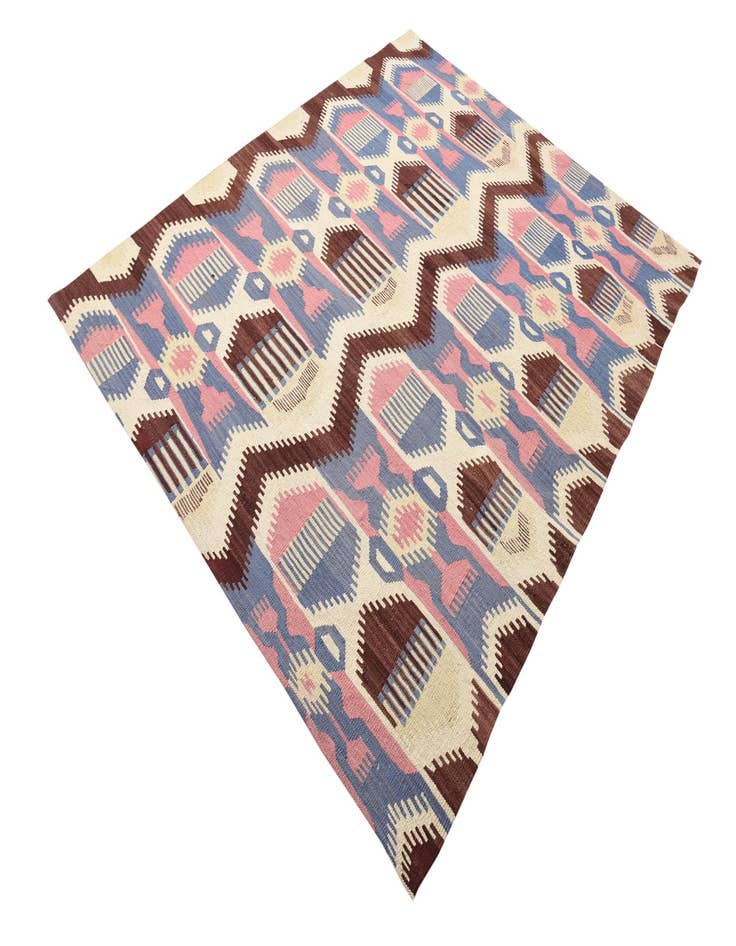 Detail image of 5' 4 x 6' 6 Hand Woven Kilim Modern Wool Rug