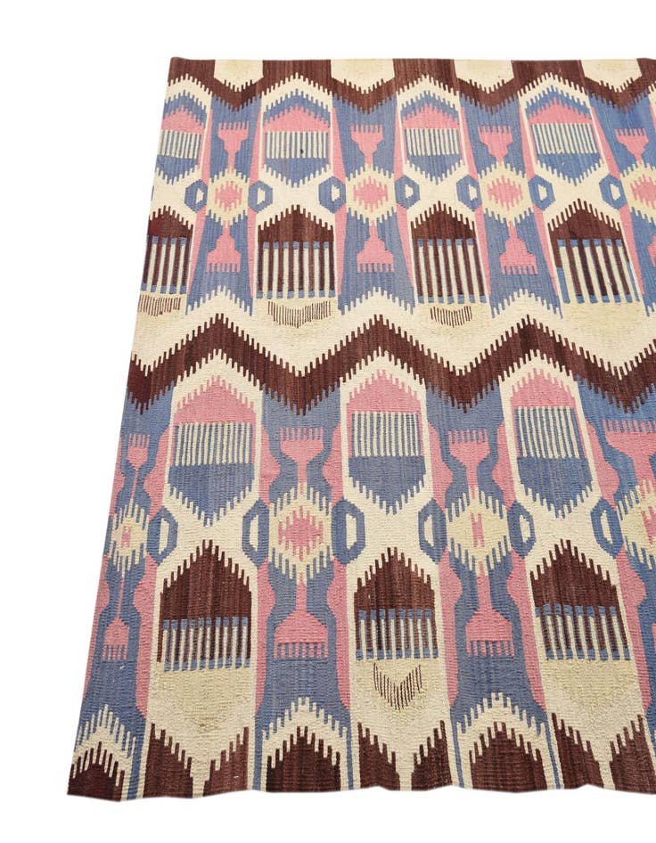 Detail image of 5' 4 x 6' 6 Hand Woven Kilim Modern Wool Rug
