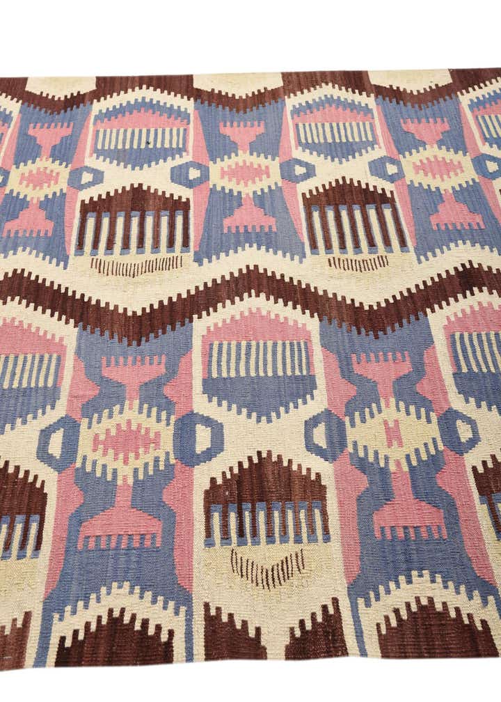 5' 4 x 6' 6 Hand Woven Kilim Modern Wool Rug