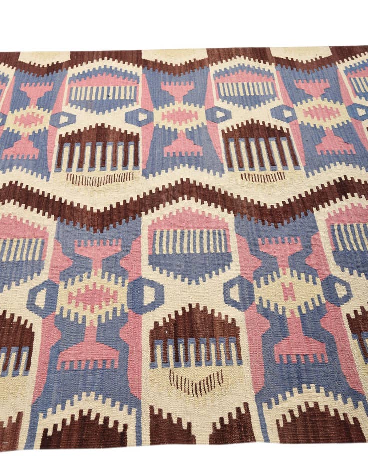 Detail image of 5' 4 x 6' 6 Hand Woven Kilim Modern Wool Rug