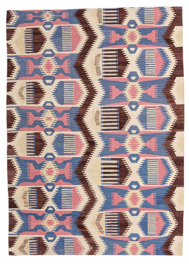5' 4 x 6' 6 Hand Woven Kilim Modern Wool Rug