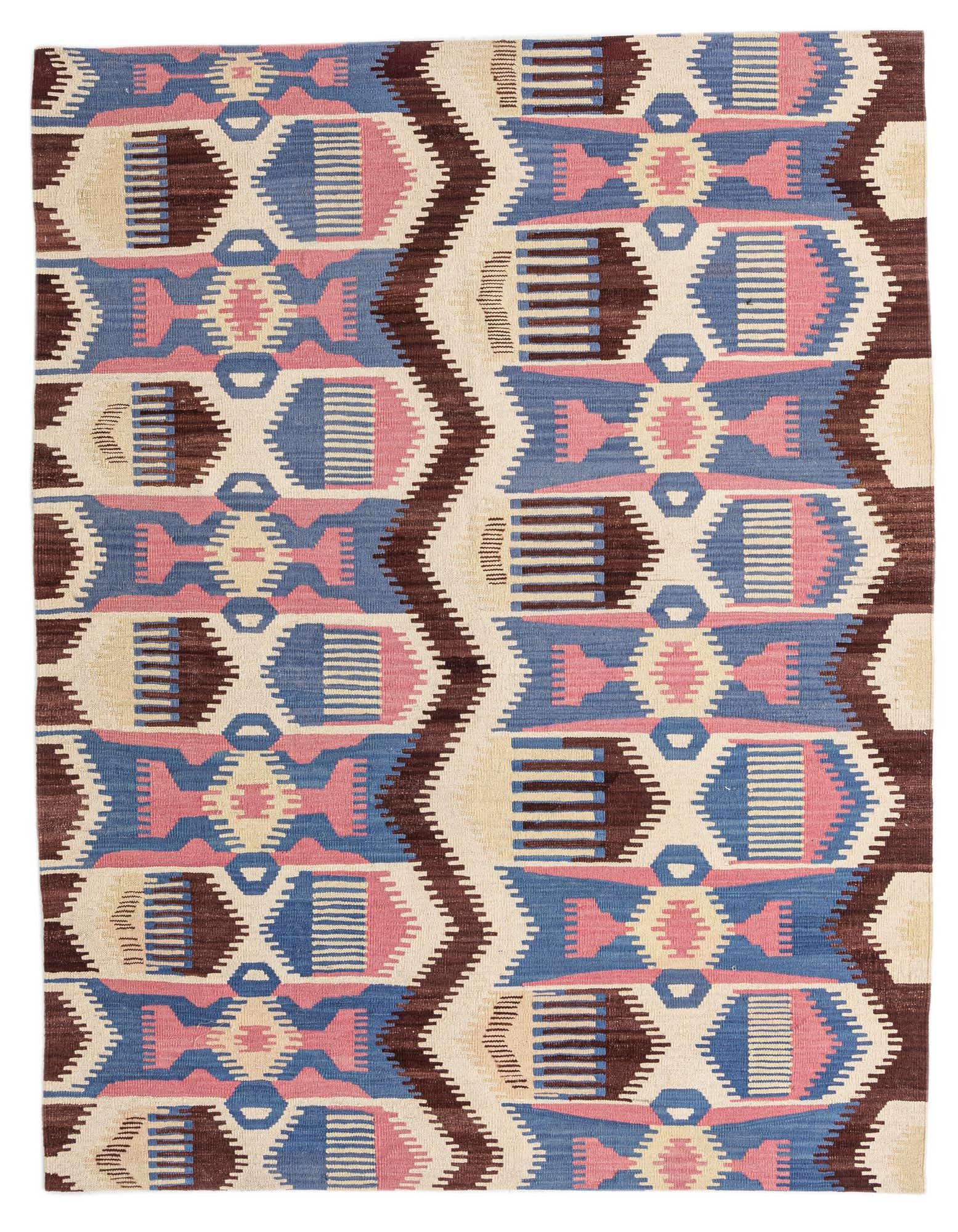 5' 4 x 6' 6 Hand Woven Kilim Modern Wool Rug