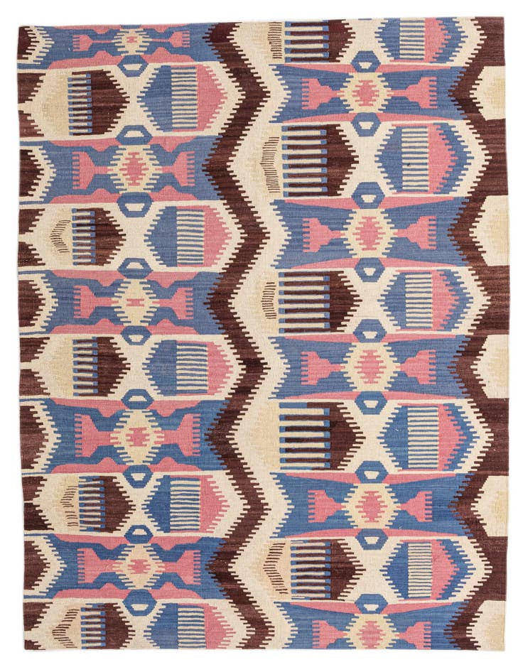 Detail image of 5' 4 x 6' 6 Hand Woven Kilim Modern Wool Rug