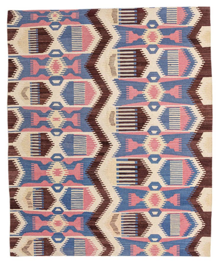 Detail image of 5' 4 x 6' 6 Hand Woven Kilim Modern Wool Rug