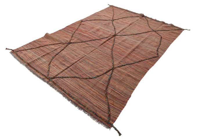 5' 8 x 8' 2 Hand Woven Kilim Modern Wool Rug