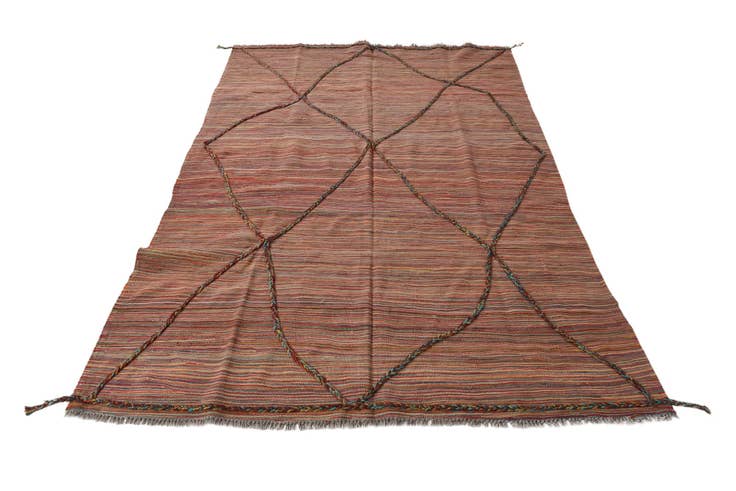 Detail image of 5' 8 x 8' 2 Hand Woven Kilim Modern Wool Rug