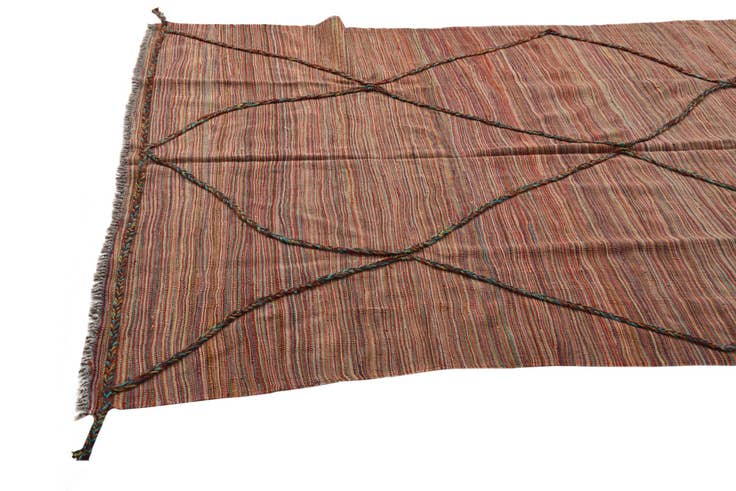 Detail image of 5' 8 x 8' 2 Hand Woven Kilim Modern Wool Rug