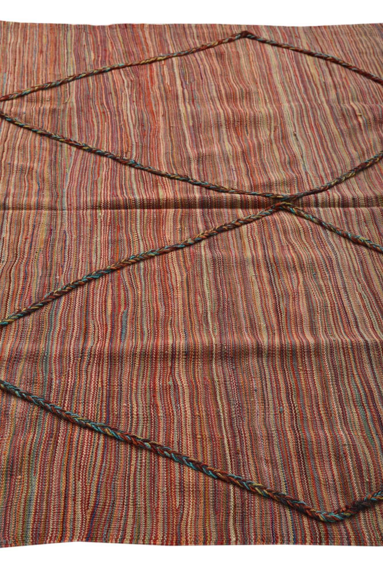 5' 8 x 8' 2 Hand Woven Kilim Modern Wool Rug