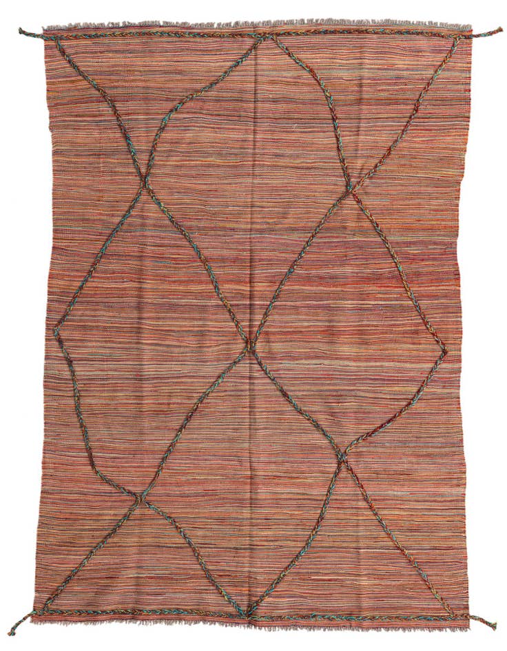 Detail image of 5' 8 x 8' 2 Hand Woven Kilim Modern Wool Rug