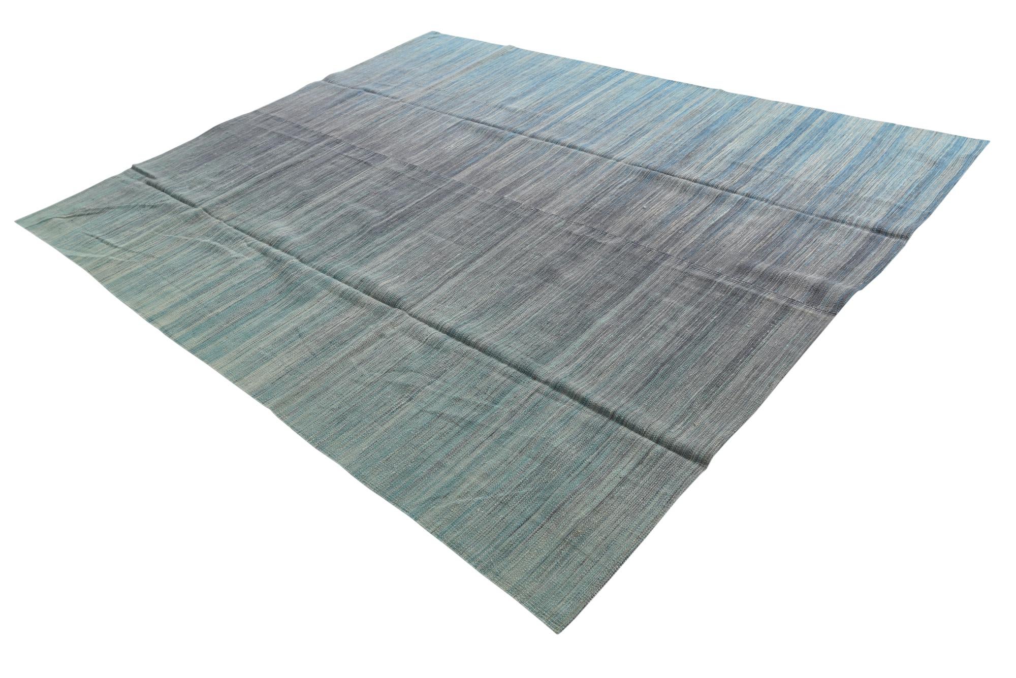 7' 10 x 9' 8 Hand Woven Kilim Modern Wool Rug