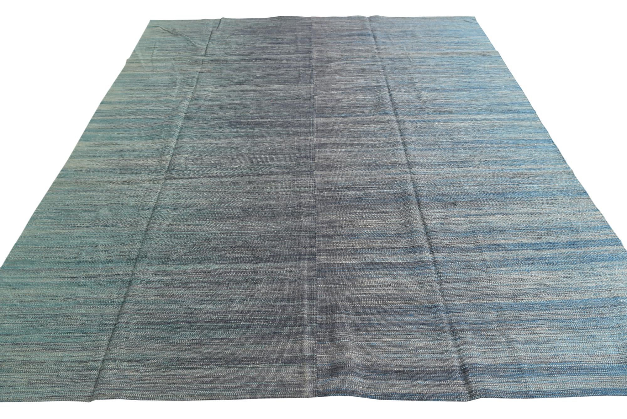 7' 10 x 9' 8 Hand Woven Kilim Modern Wool Rug