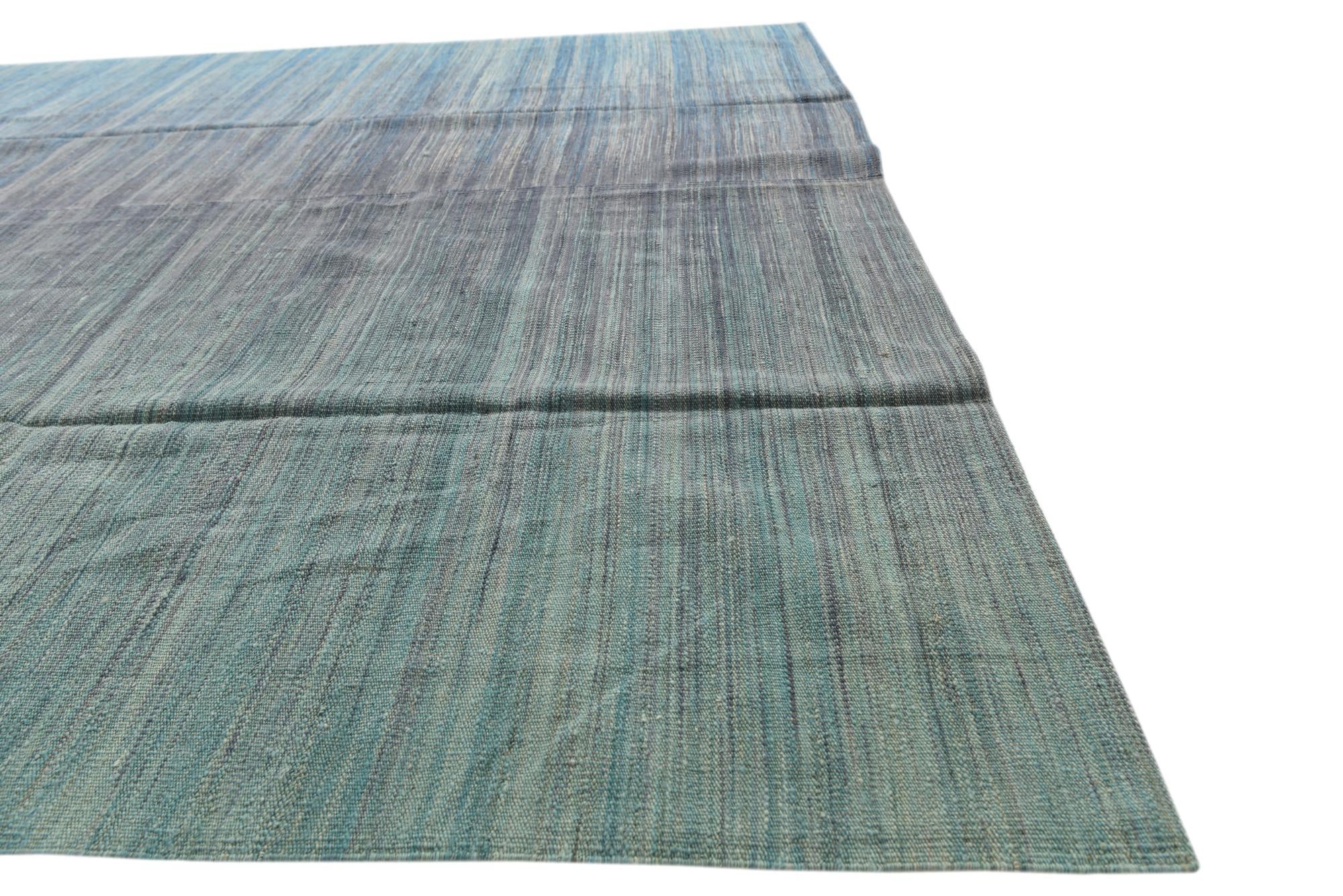 7' 10 x 9' 8 Hand Woven Kilim Modern Wool Rug