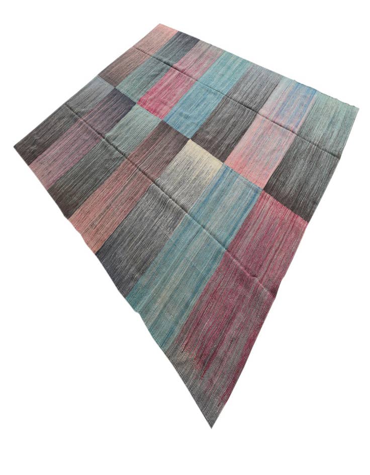 Detail image of 7' 9 x 9' 8 Hand Woven Kilim Modern Wool Rug