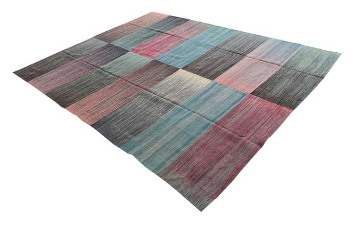 7' 9 x 9' 8 Hand Woven Kilim Modern Wool Rug