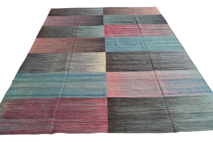 Detail image of 7' 9 x 9' 8 Hand Woven Kilim Modern Wool Rug