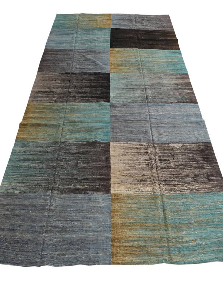 Detail image of 7' 10 x 9' 6  Hand Woven Kilim Modern Wool Rug