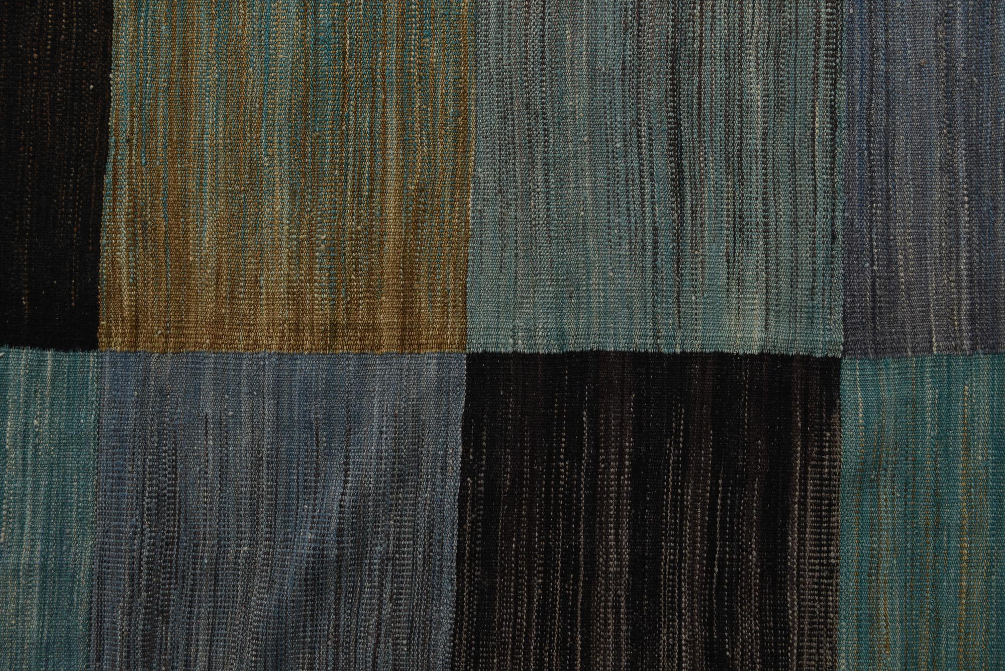 7' 10 x 9' 6 Hand Woven Kilim Modern Wool Rug