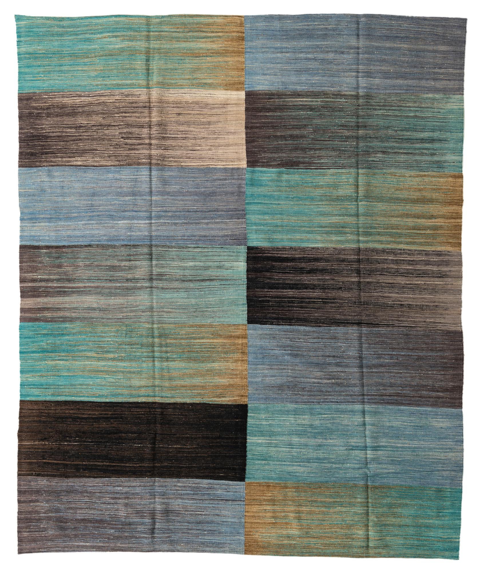 7' 10 x 9' 6 Hand Woven Kilim Modern Wool Rug