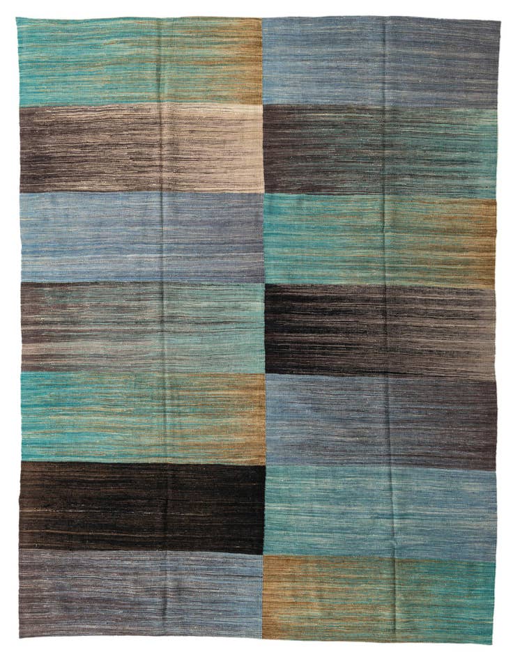 Detail image of 7' 10 x 9' 6 Hand Woven Kilim Modern Wool Rug