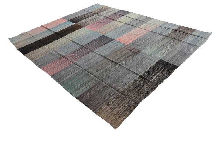 Detail image of 8' 1 x 9' 8 Hand Woven Kilim Modern Wool Rug