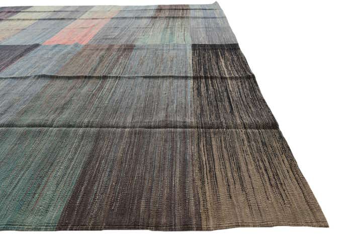 8' 1 x 9' 8 Hand Woven Kilim Modern Wool Rug