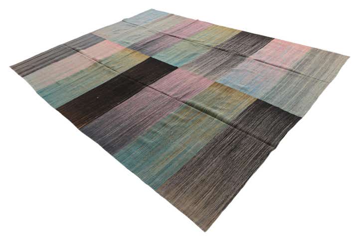 8' 9 x 11' 7 Hand Woven Kilim Modern Wool Rug
