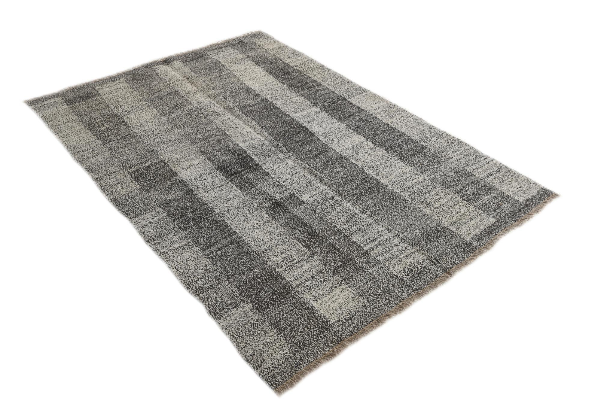 4' 9 x 6' 9 Hand Woven Kilim Modern Wool Rug