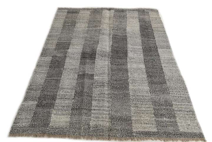 4' 9 x 6' 9 Hand Woven Kilim Modern Wool Rug