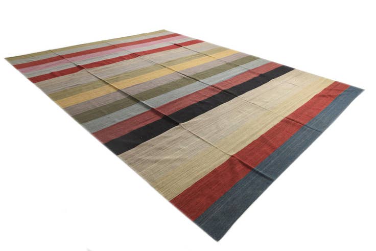 Detail image of 12' 9 x 16' Hand Woven Kilim Modern Wool Rug