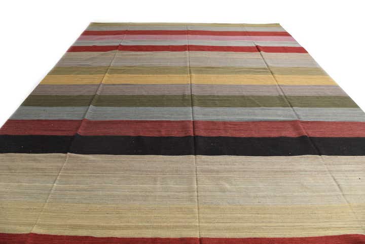 12' 9 x 16' Hand Woven Kilim Modern Wool Rug