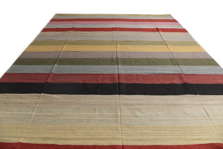 Detail image of 12' 9 x 16' Hand Woven Kilim Modern Wool Rug