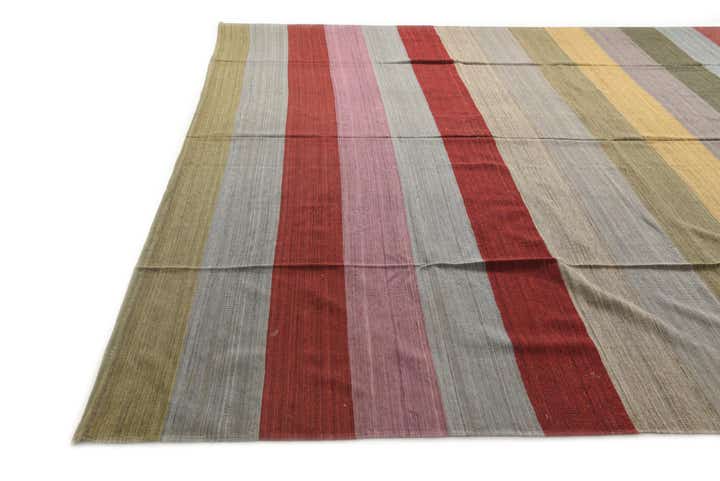 12' 9 x 16' Hand Woven Kilim Modern Wool Rug