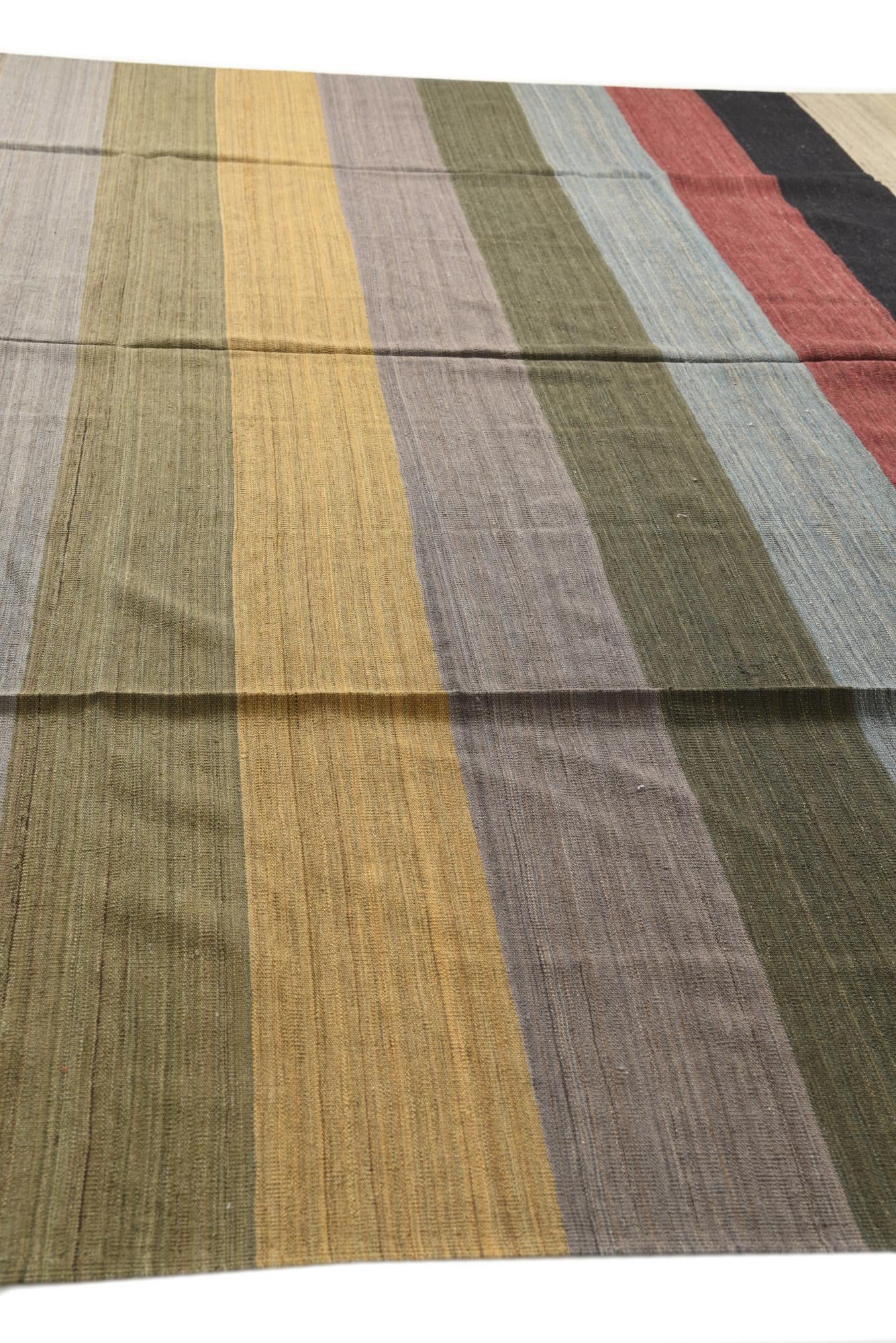 12' 9 x 16' Hand Woven Kilim Modern Wool Rug