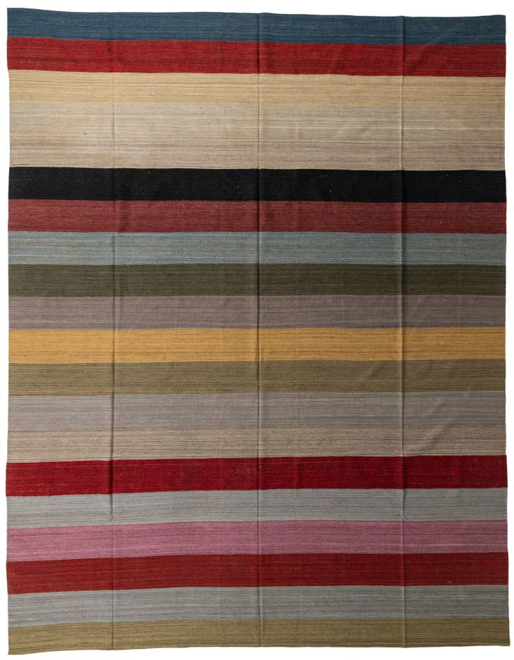 Detail image of 12' 9 x 16' Hand Woven Kilim Modern Wool Rug