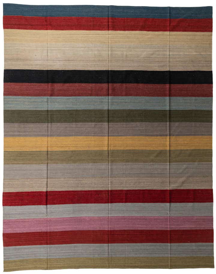 12' 9 x 16' Hand Woven Kilim Modern Wool Rug