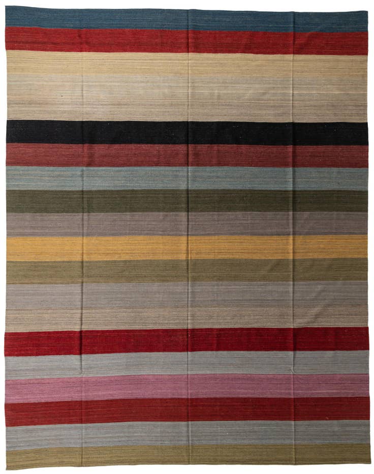 Detail image of 12' 9 x 16' Hand Woven Kilim Modern Wool Rug