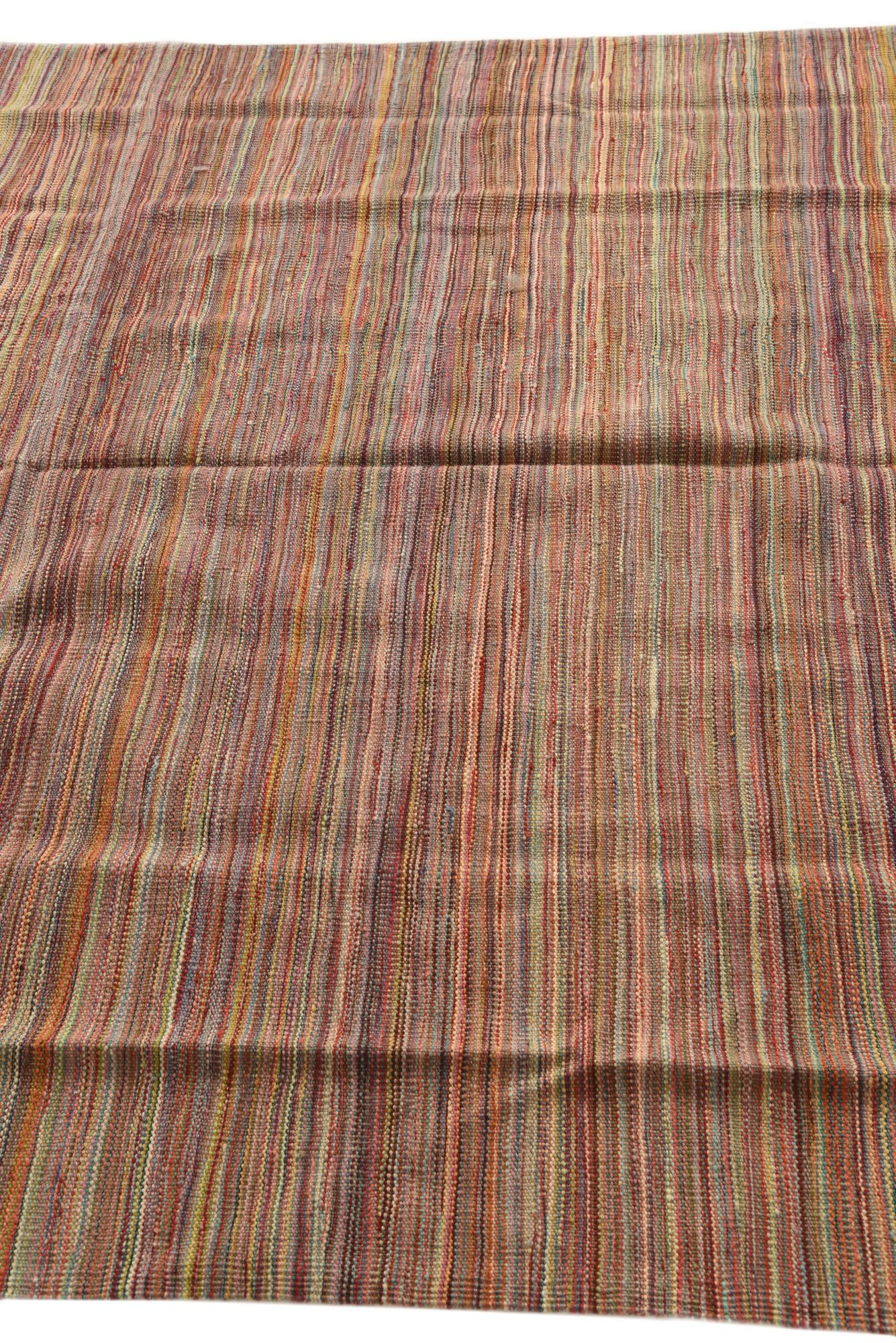 5' 8 x 8' 3 Hand Woven Kilim Modern Wool Rug