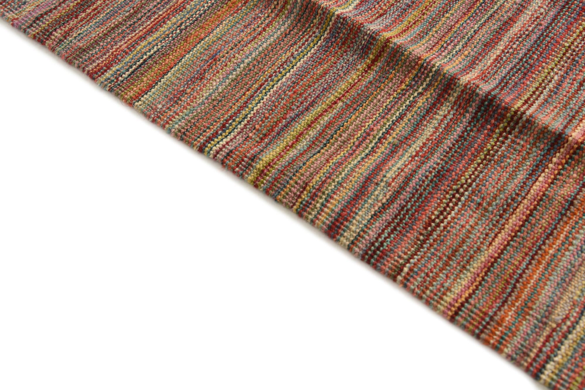 5' 8 x 8' 3 Hand Woven Kilim Modern Wool Rug