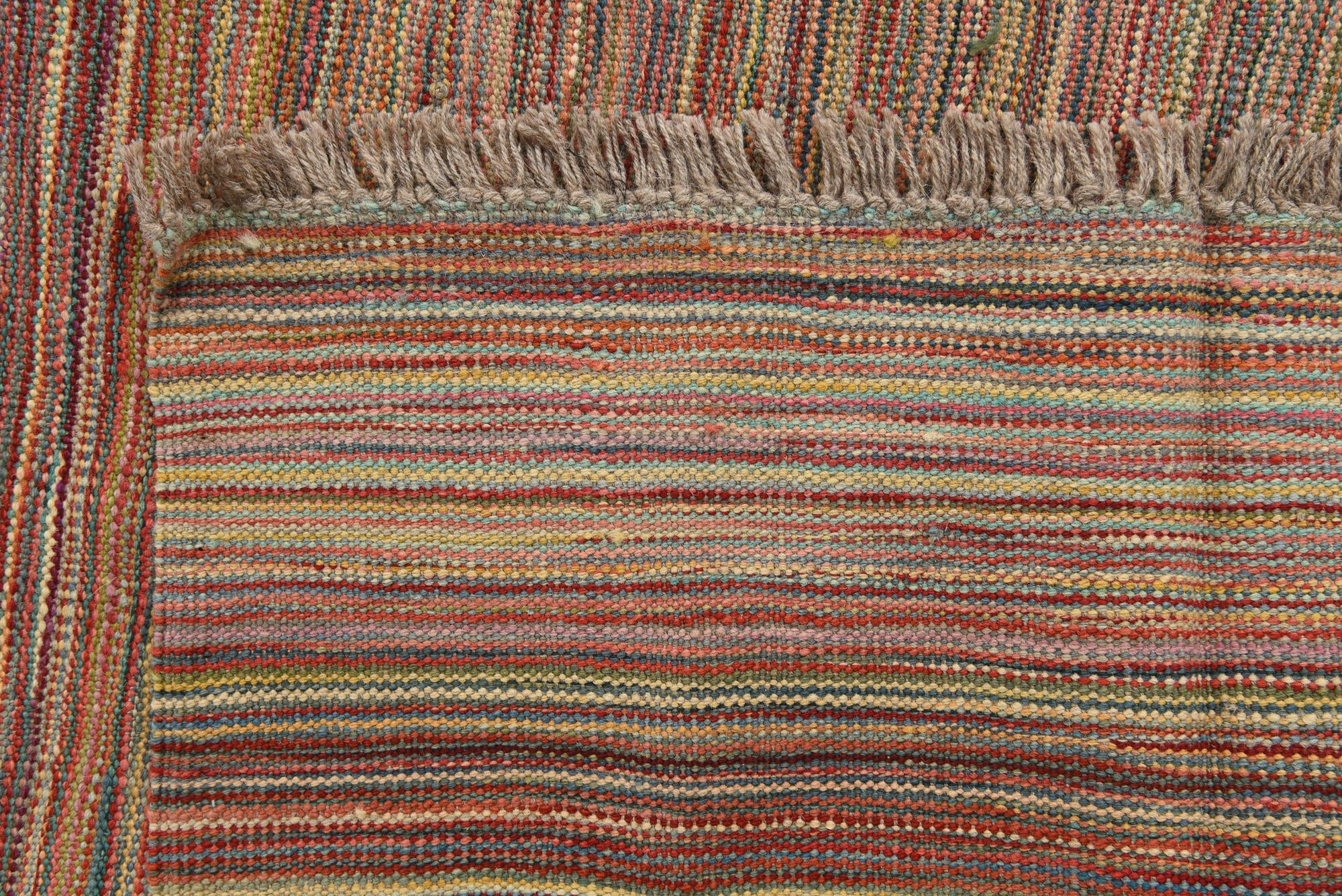 5' 8 x 8' 3 Hand Woven Kilim Modern Wool Rug