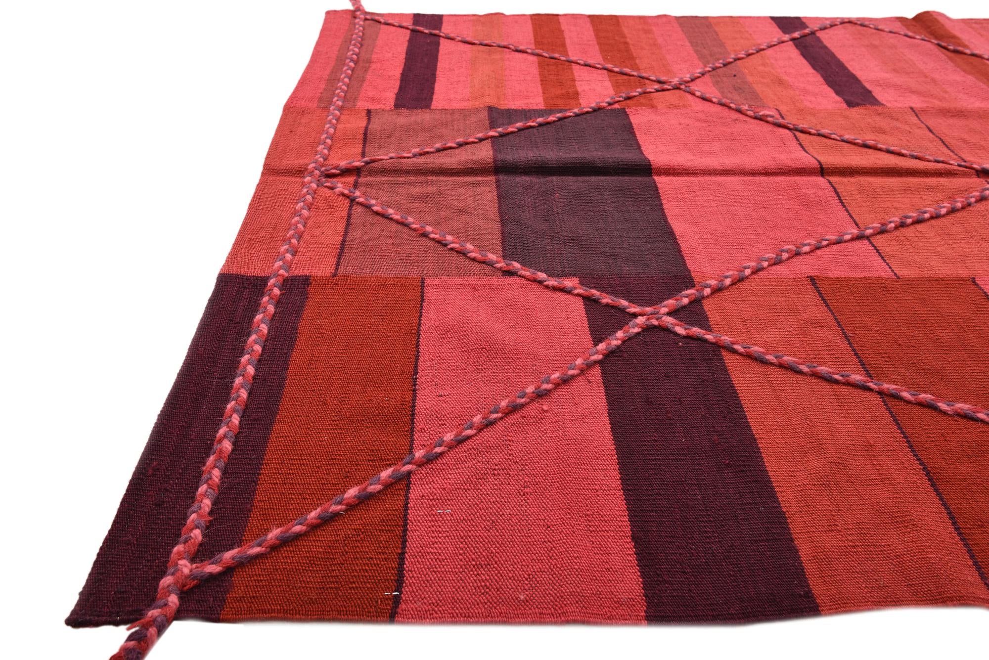 4' 8 x 6' 4 Hand Woven Kilim Modern Wool Rug