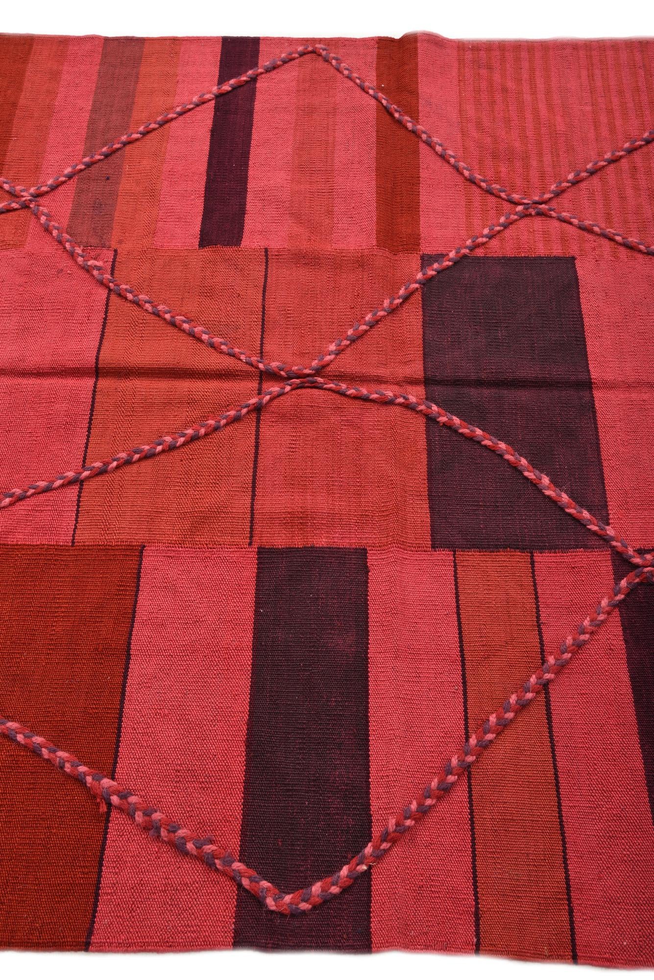4' 8 x 6' 4 Hand Woven Kilim Modern Wool Rug