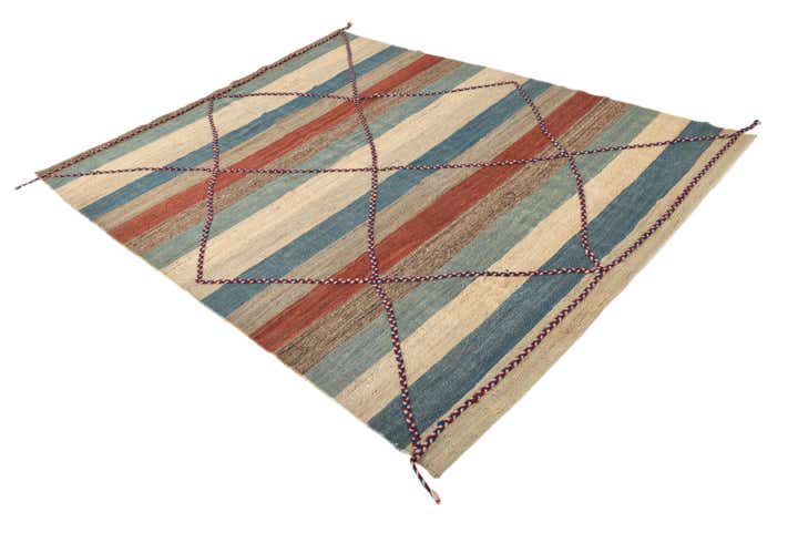 6' 5 x 8' 1 Hand Woven Kilim Modern Wool Rug
