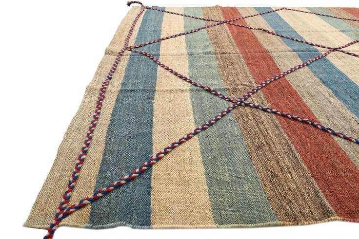 Detail image of 6' 5 x 8' 1 Hand Woven Kilim Modern Wool Rug