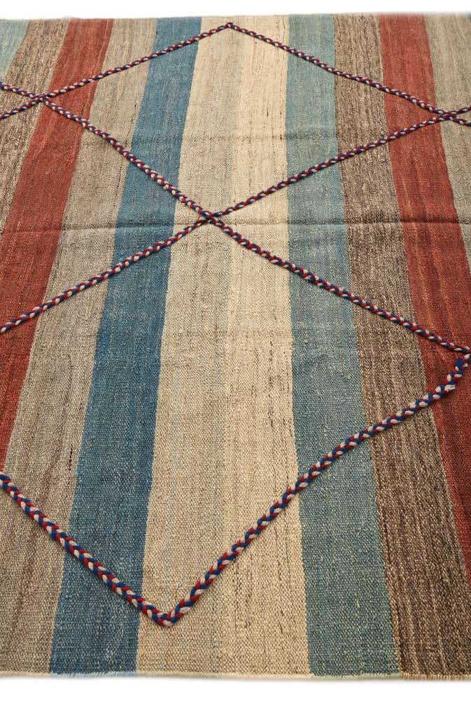 6' 5 x 8' 1 Hand Woven Kilim Modern Wool Rug