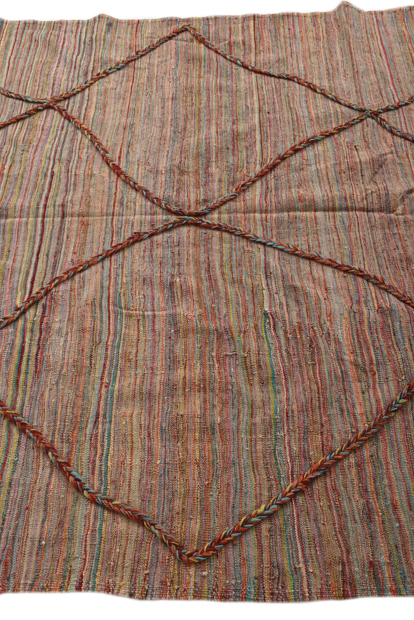 5' 8 x 7' 1 Hand Woven Kilim Modern Wool Rug