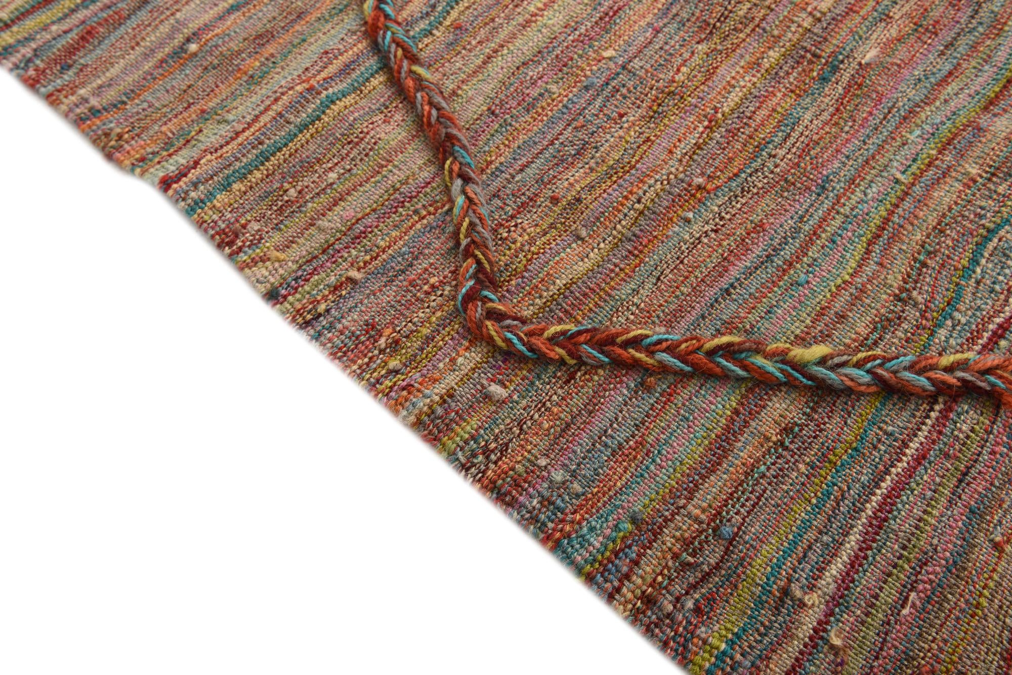 5' 8 x 7' 1 Hand Woven Kilim Modern Wool Rug