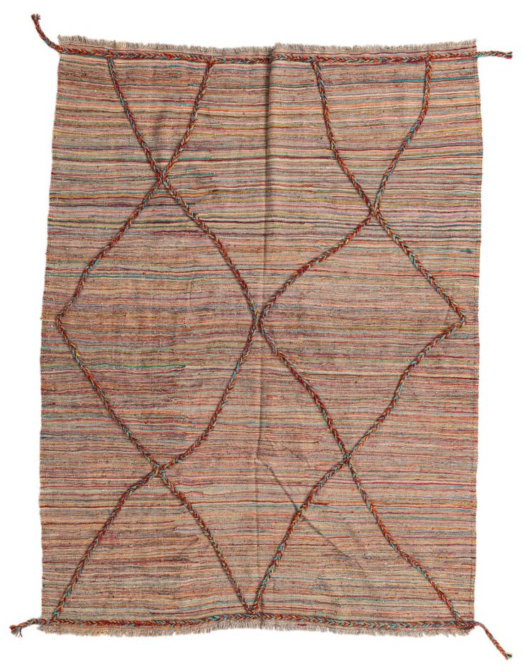 Detail image of 5' 8 x 7' 1 Hand Woven Kilim Modern Wool Rug