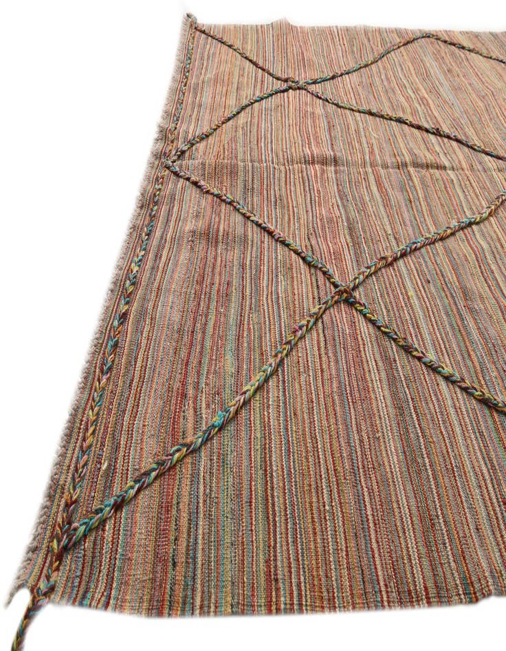 Detail image of 5' 7 x 8'  Hand Woven Kilim Modern Wool Rug