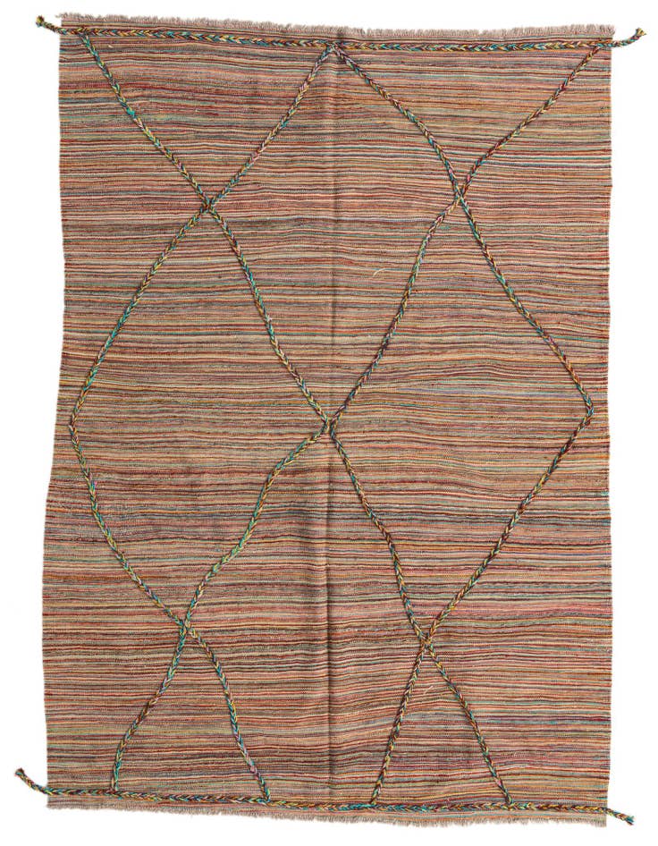 Detail image of 5' 7 x 8' Hand Woven Kilim Modern Wool Rug